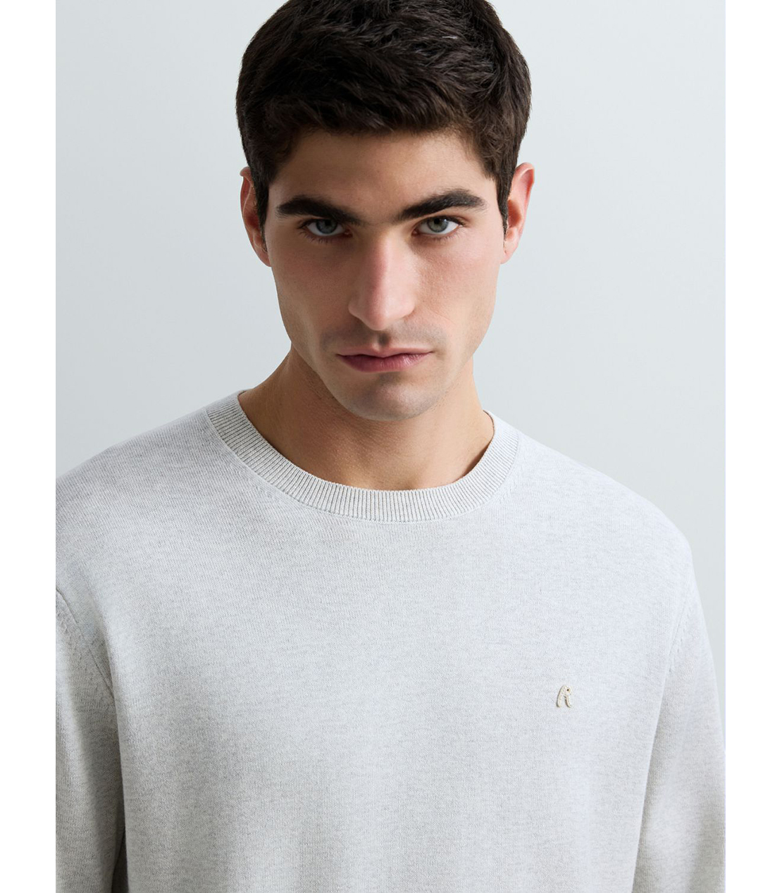 コットンクルーネックロングスリーブセーター 詳細画像 ライトメランジグレー 5